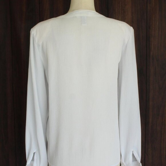Vintage 1980s 1990s Blouse, Volup Laura & Jayne White Button Down Shirt, Grandma - Picture 10 of 10